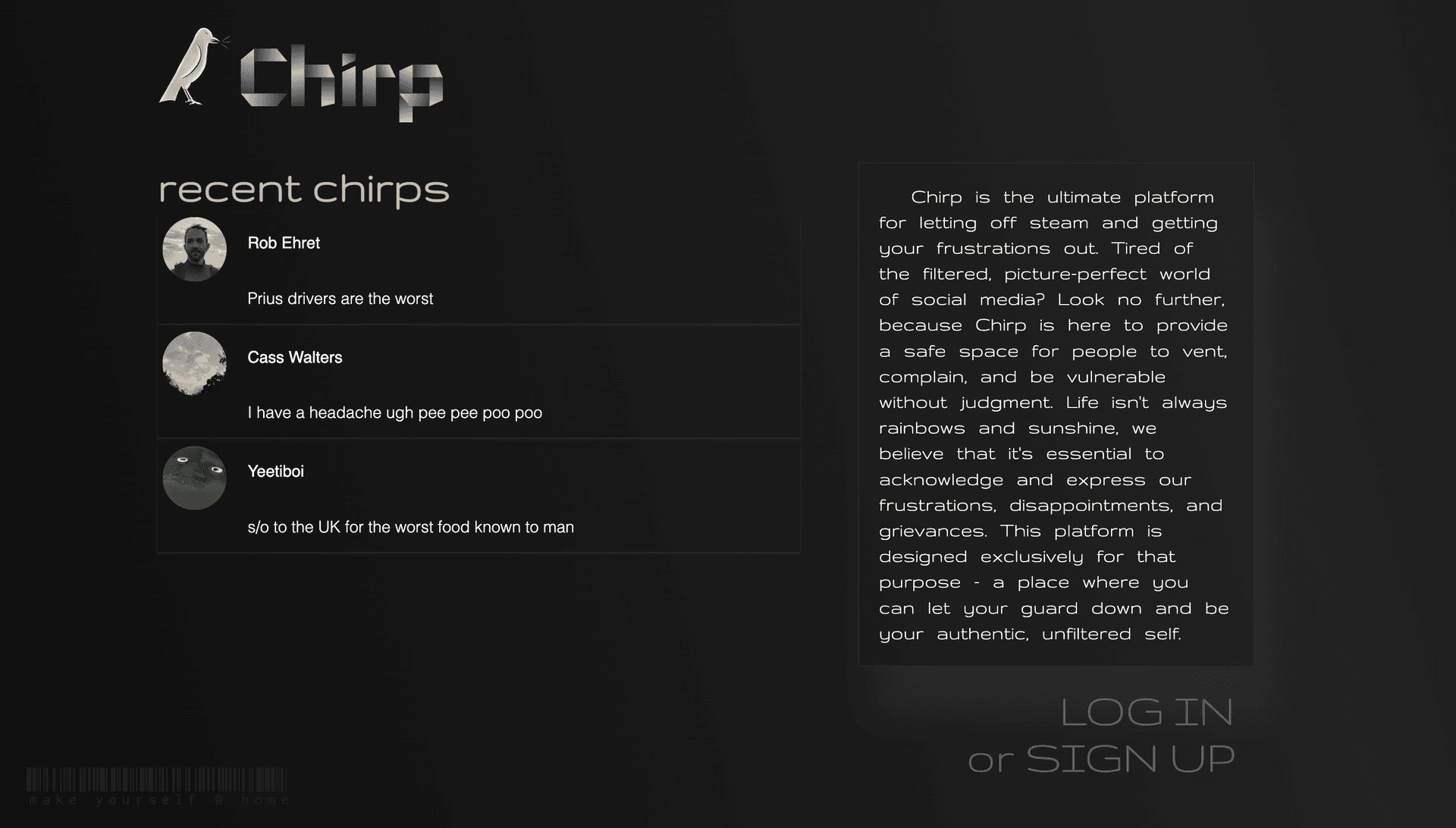 Chirp Landing Page