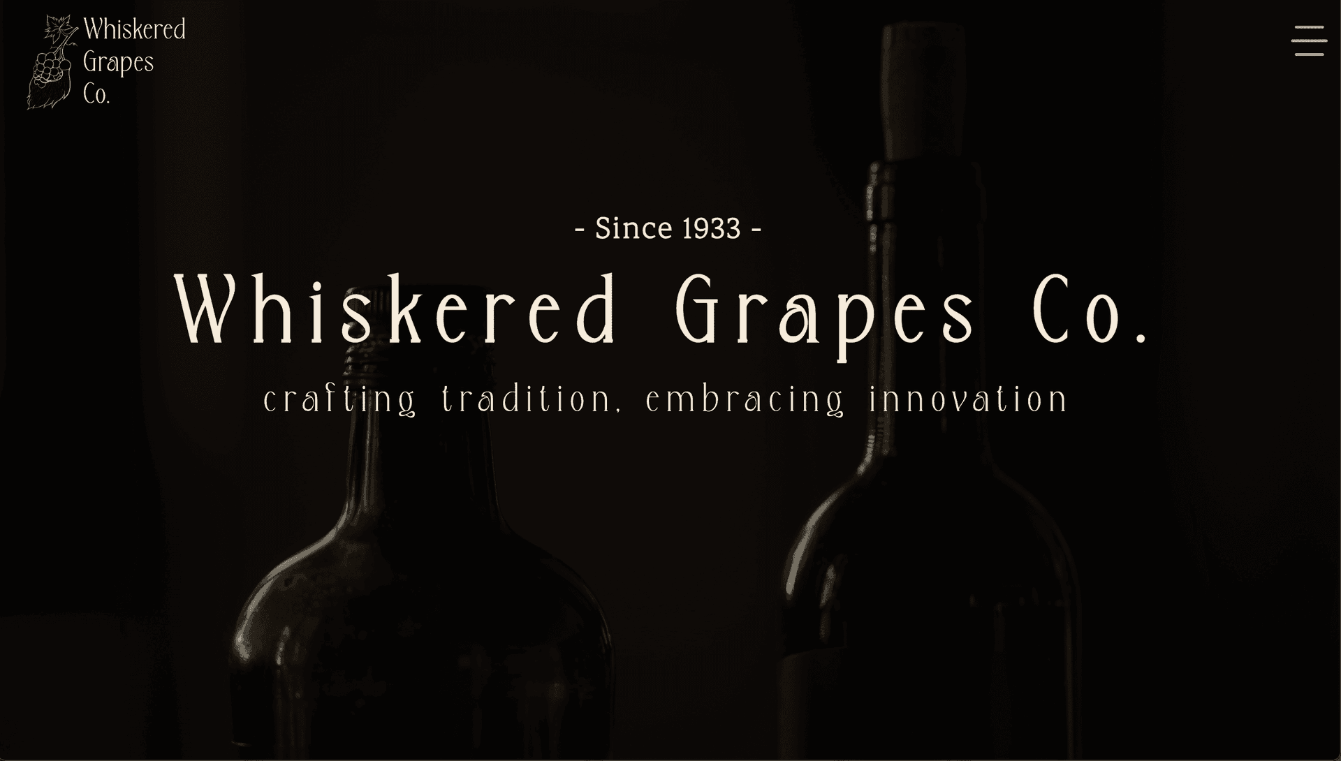 Whiskered Grapes Co Landing Page